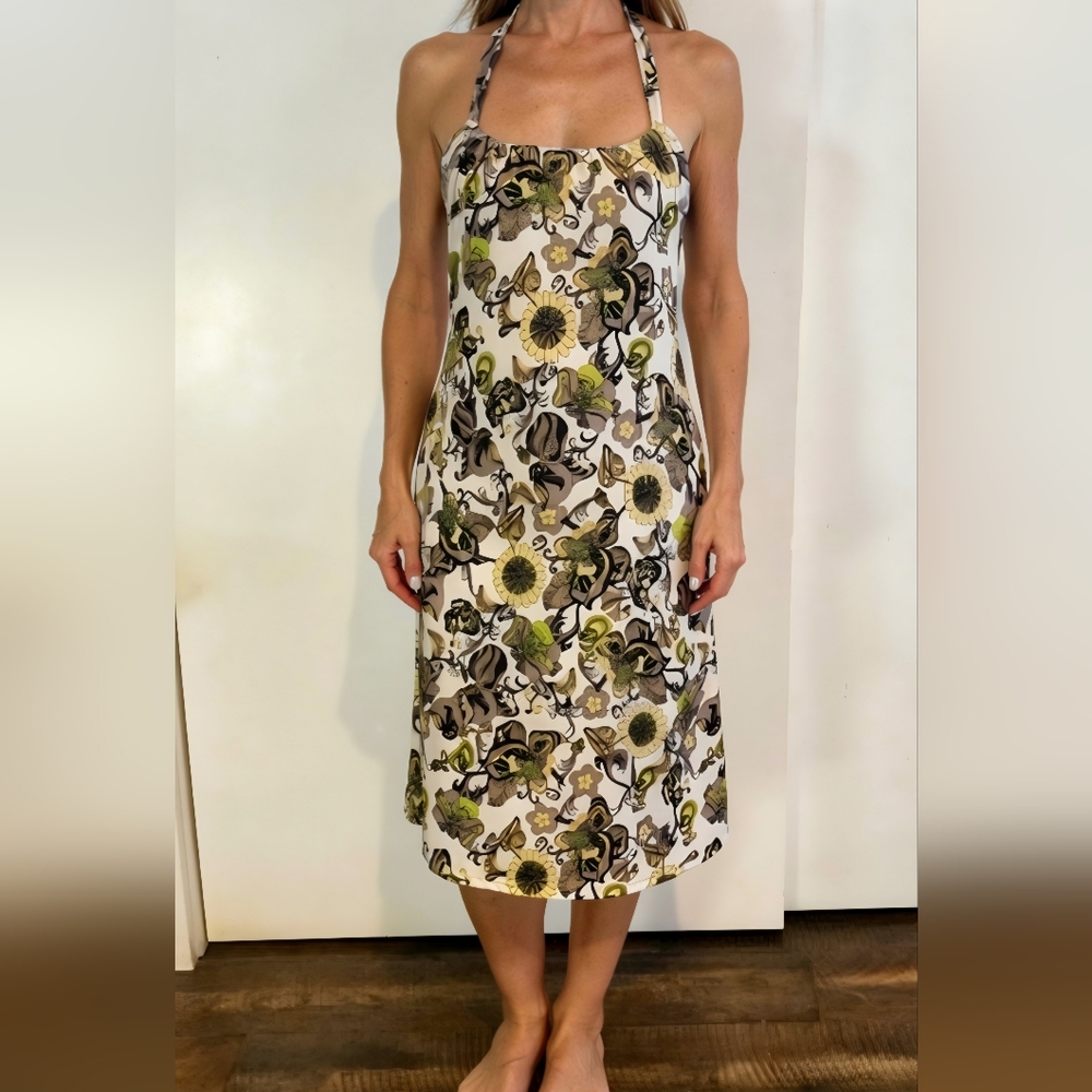 Prana Brown and Green Halter Dress